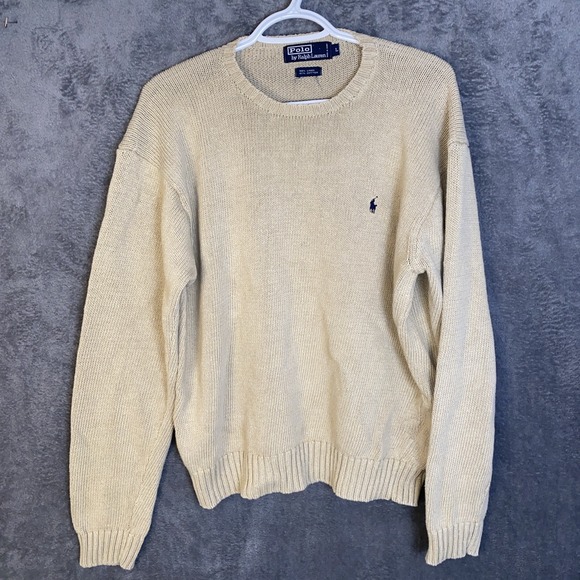 Ralph Lauren Other - Polo Ralph Lauren Large Linen Cotton Blend Beige Knit Sweater Preppy Men's